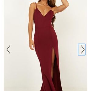Showpo dare to dream maxi dress in burgundy